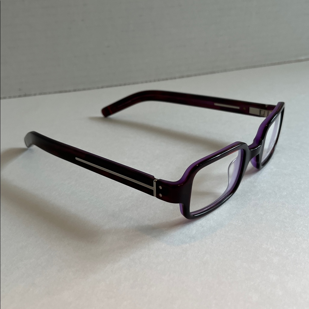Marius Morel 1880 Unisex Plum & Purple Modern Rectangle 44-25-140 Eyeglass Frame